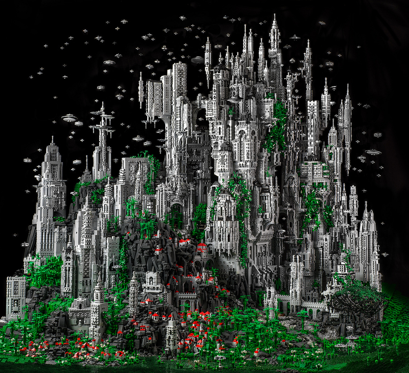 Illustration for article titled 600 horas y 200.000 piezas, o cómo construir una gigantesca ciudad en Lego